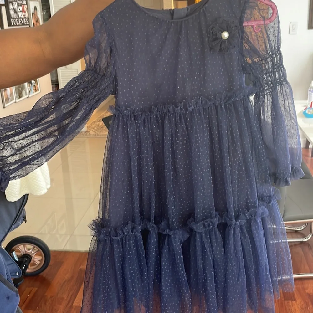 Beautiful  tulle dress from Abel and Lula. The color is navy blue. - Picture 4 of 5